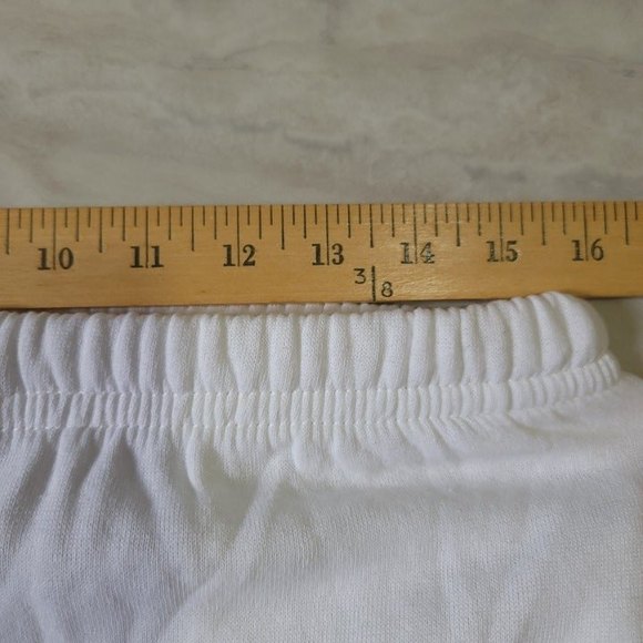 Vintage Lightning Bolt White Sweat Shorts 50/50 Made in USA Size Medium - Picture 7 of 9